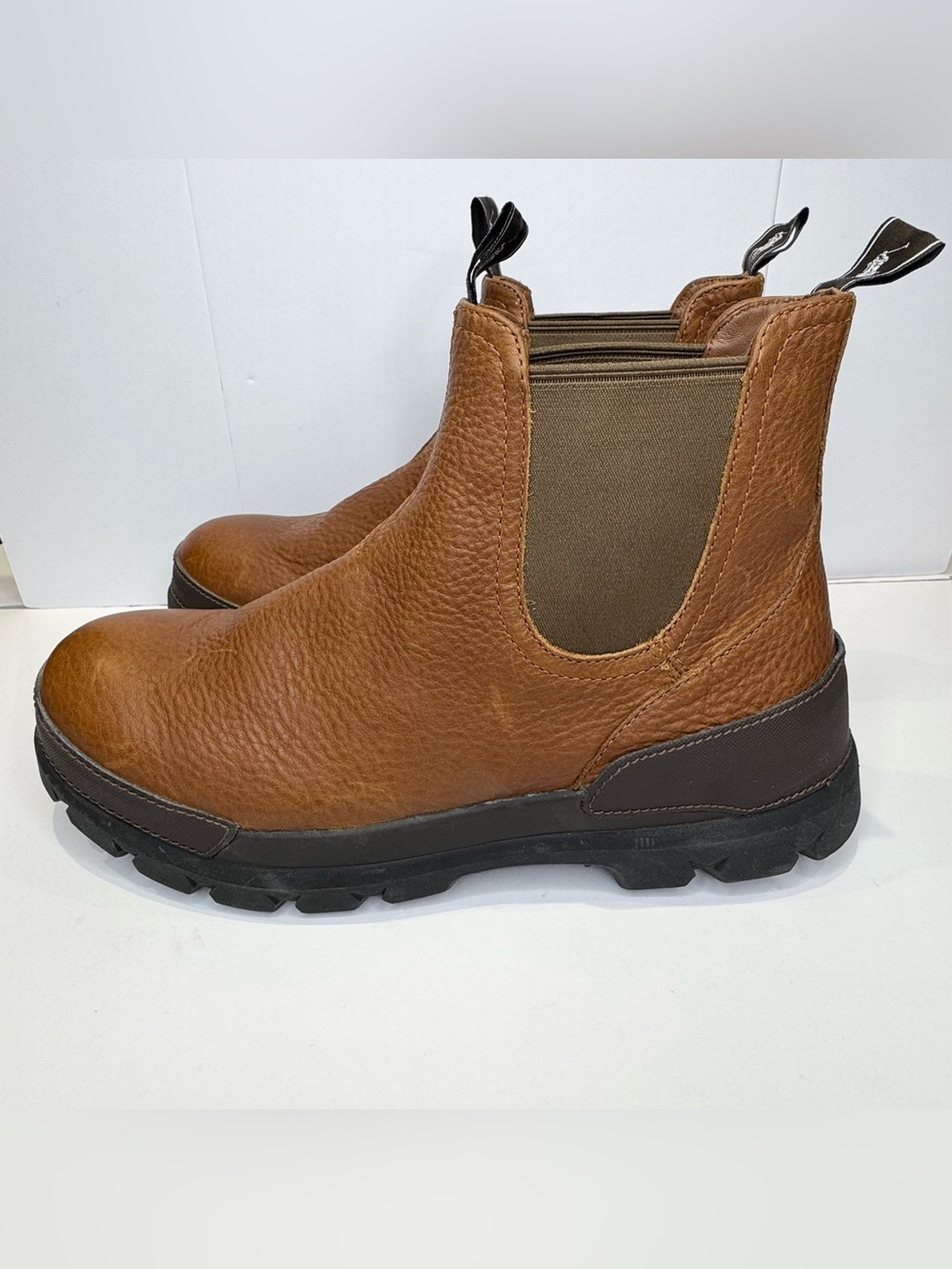 Polo Ralph Lauren Oslo Chelsea Men's Size 11D Leather Slip On Boots Brown